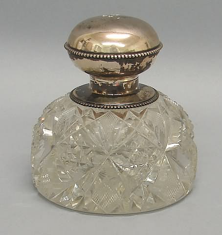 Appraisal: Domical form bun-form cover with beaded borders small metal liner