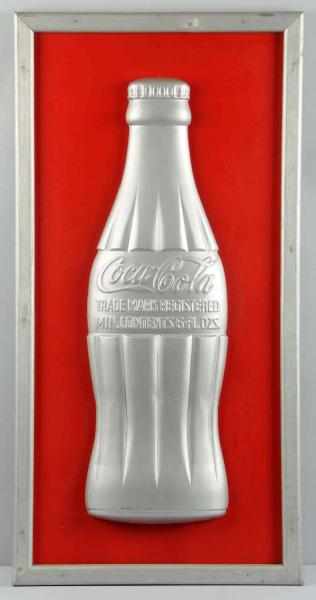 Appraisal: s Coca-Cola Tin Bottle Sign With original wooden framework and