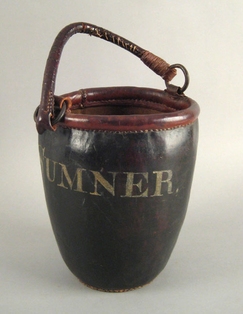 Appraisal: American leather fire bucket mid th c inscribed F A