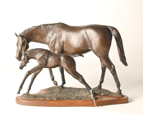 Appraisal: Bronze of Horse and Foal signed Gwen numbered mounted on