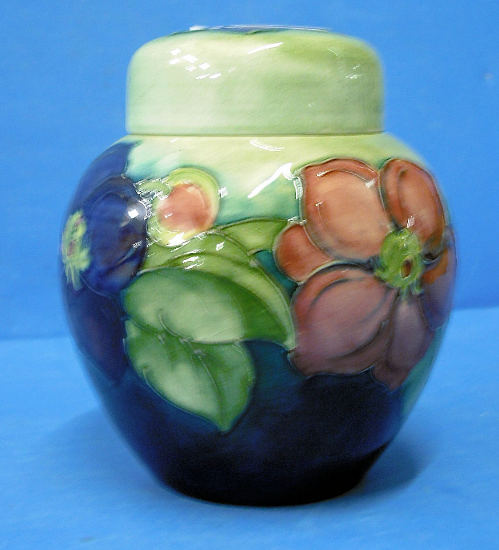 Appraisal: Moorcroft Ginger Jar Cover decorated in the Clematis design on