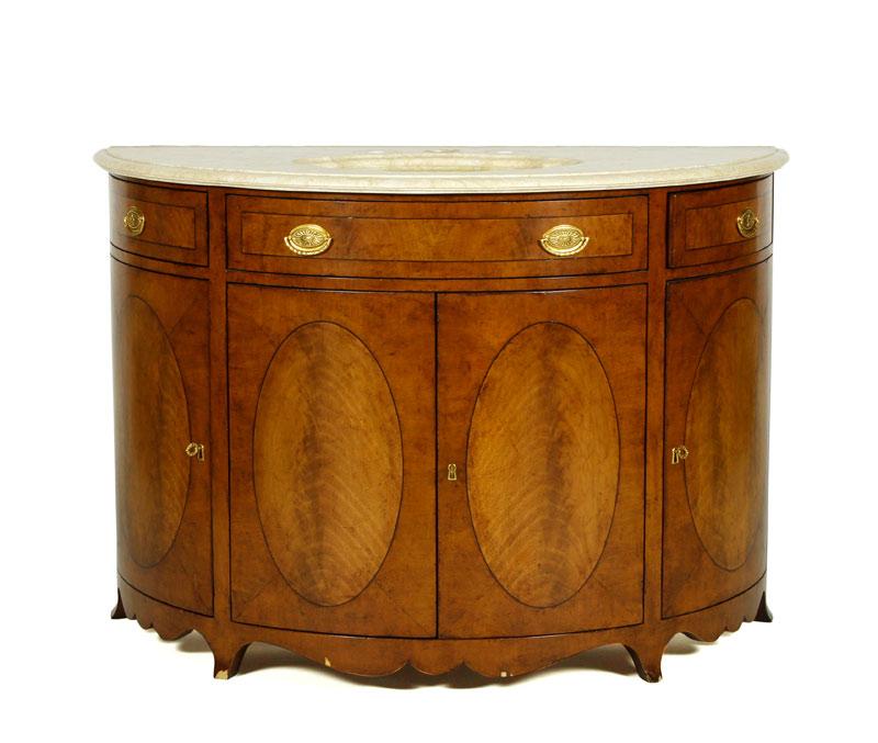 Appraisal: - th C Hepplewhite Style Cabinet Sink th Century Hepplewhite