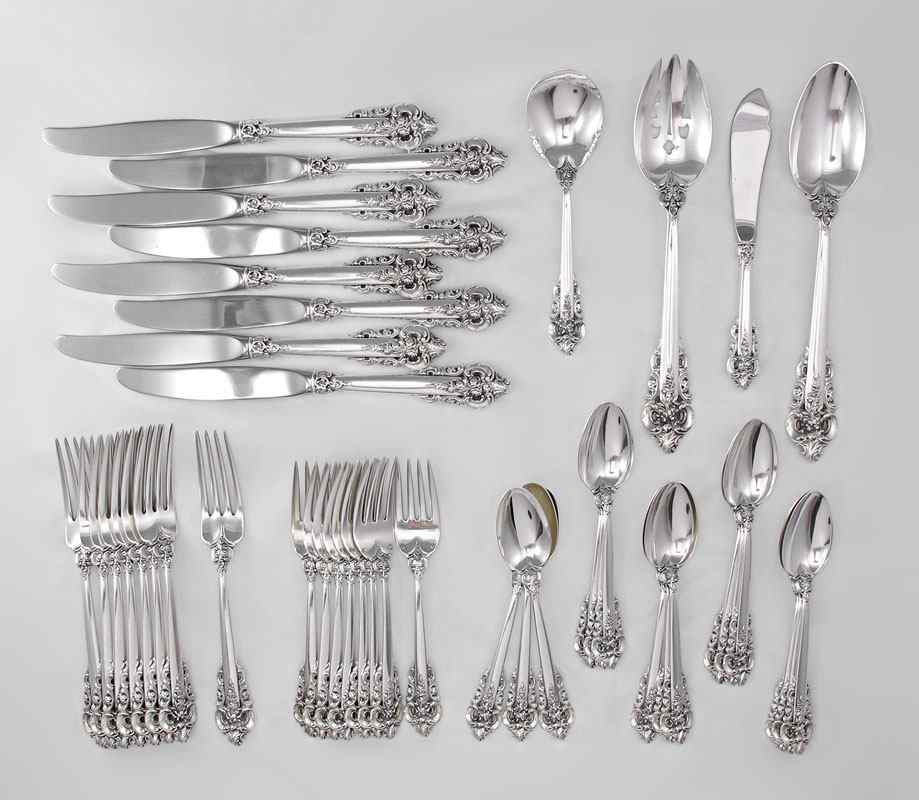 Appraisal: GRAND BAROQUE STERLING FLATWARE SERVICE FOR Approx pieces in the