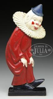 Appraisal: RARE CAST IRON CLOWN DOORSTOP Circa Pennsylvania Cast at the