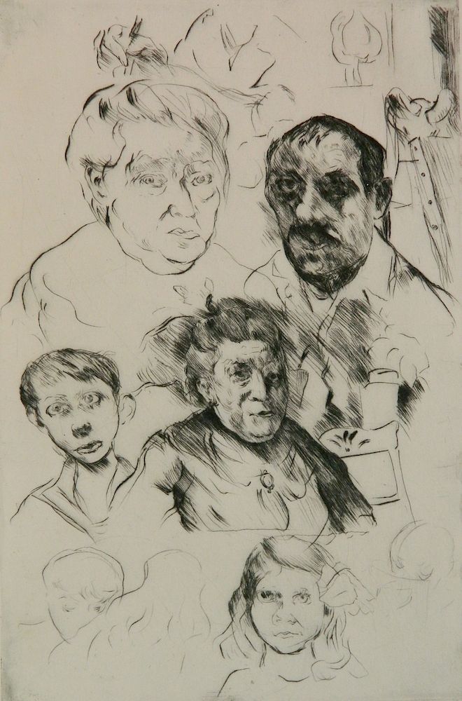 Appraisal: Lovis Corinth drypoint Lovis Corinth German - - ''Verscheidene Kopfe