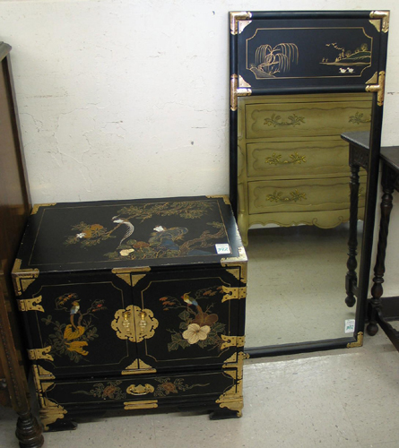 Appraisal: PIER CABINET AND MATCHING WALL MIRROR Chinese th century both