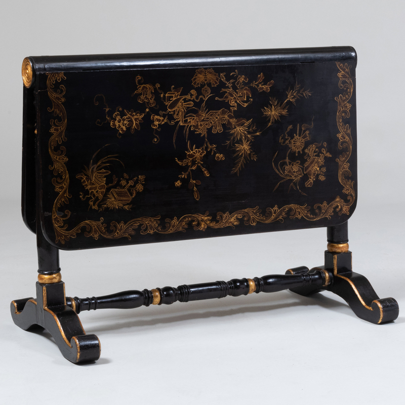 Appraisal: Chinoiserie Painted and Parcel-Gilt Sutherland Table designed by Parish-Hadley x