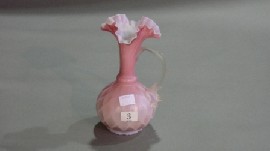 Appraisal: A pink satin glass jug