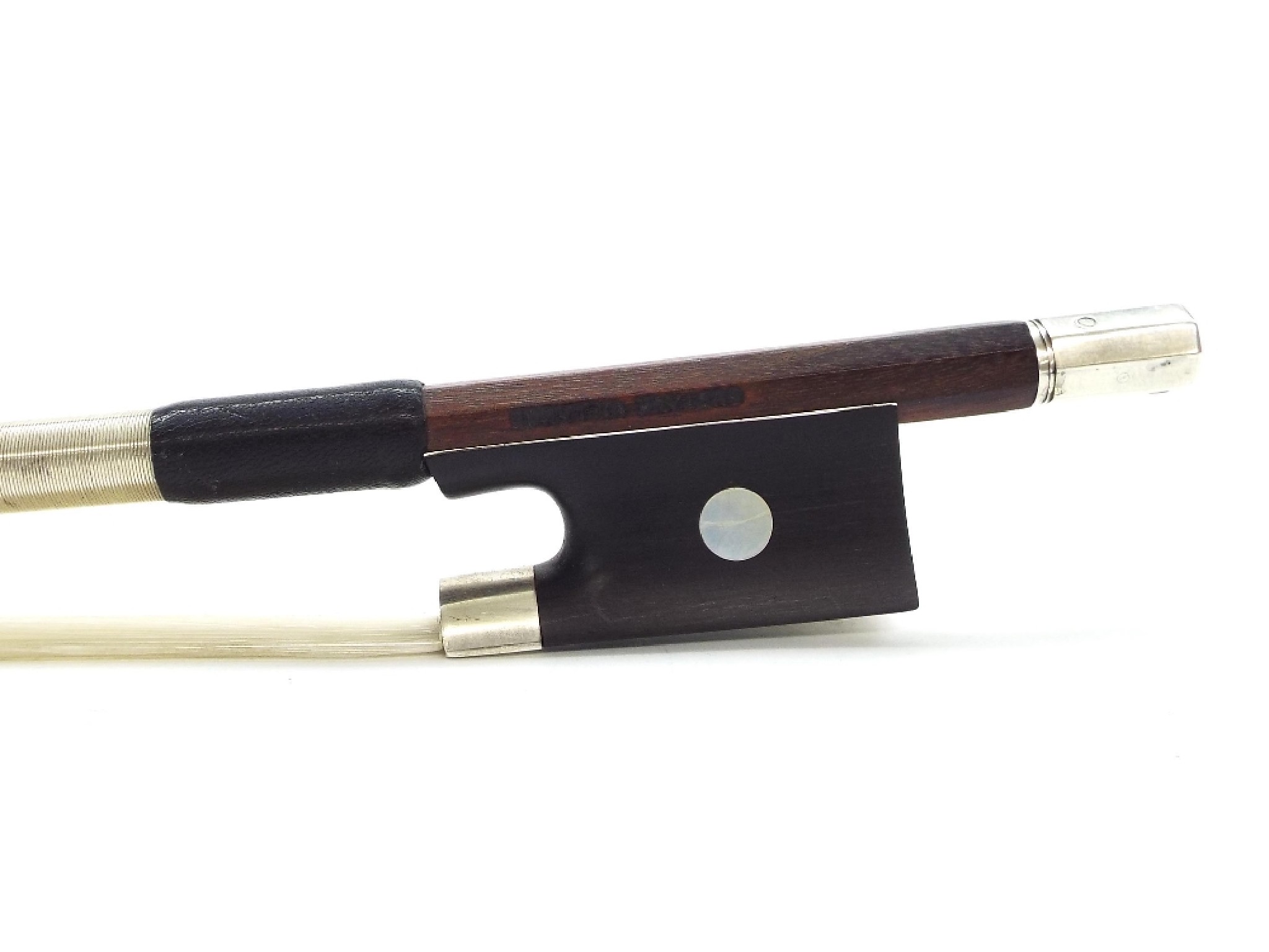 Appraisal: Good French silver mounted violin bow stamped Gustave Villaume the