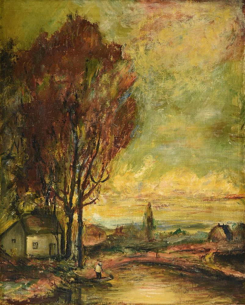 Appraisal: attributed to EDGAR HEWITT NYE American - A PAINTING Cottage