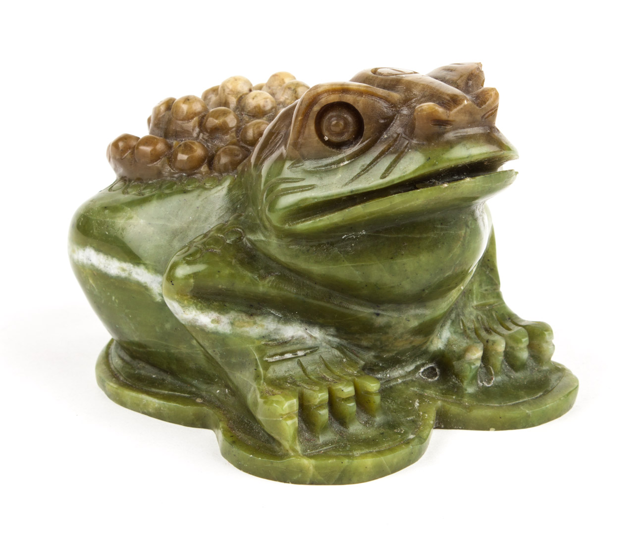 Appraisal: Chinese carved jade fanciful toad in H in W Condition