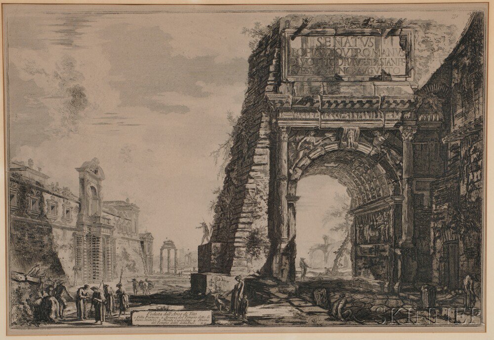 Appraisal: Giovanni Battista Piranesi Italian - Veduta dell'Arco di Tito Signed