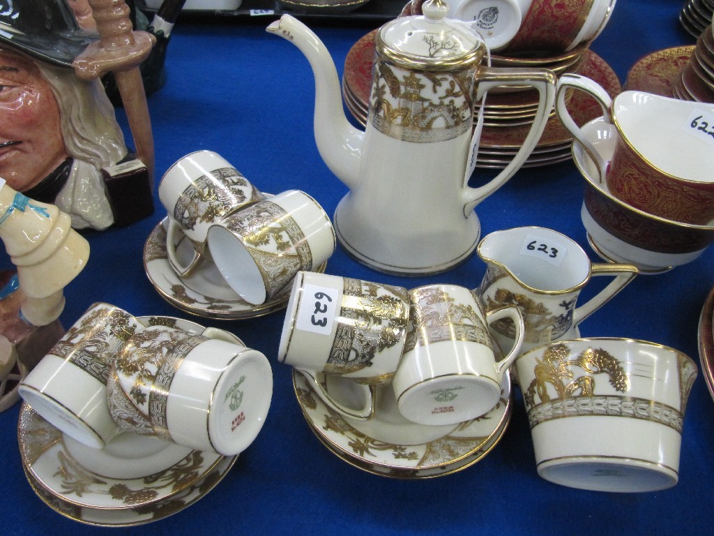 Appraisal: Noritake coffee set comprising six cups and saucers cream jug