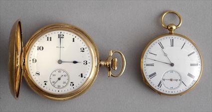 Appraisal: GOLD CASED WATCH TOGETHER WITH AN OPEN FACE WATCH The