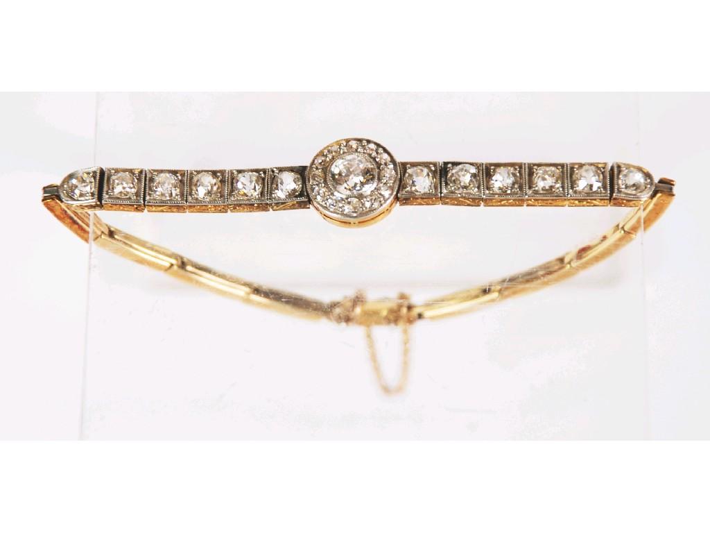 Appraisal: EARLY TWENTIETH CENTURY ct WHITE GOLD AND DIAMOND EXPANDING BRACELET