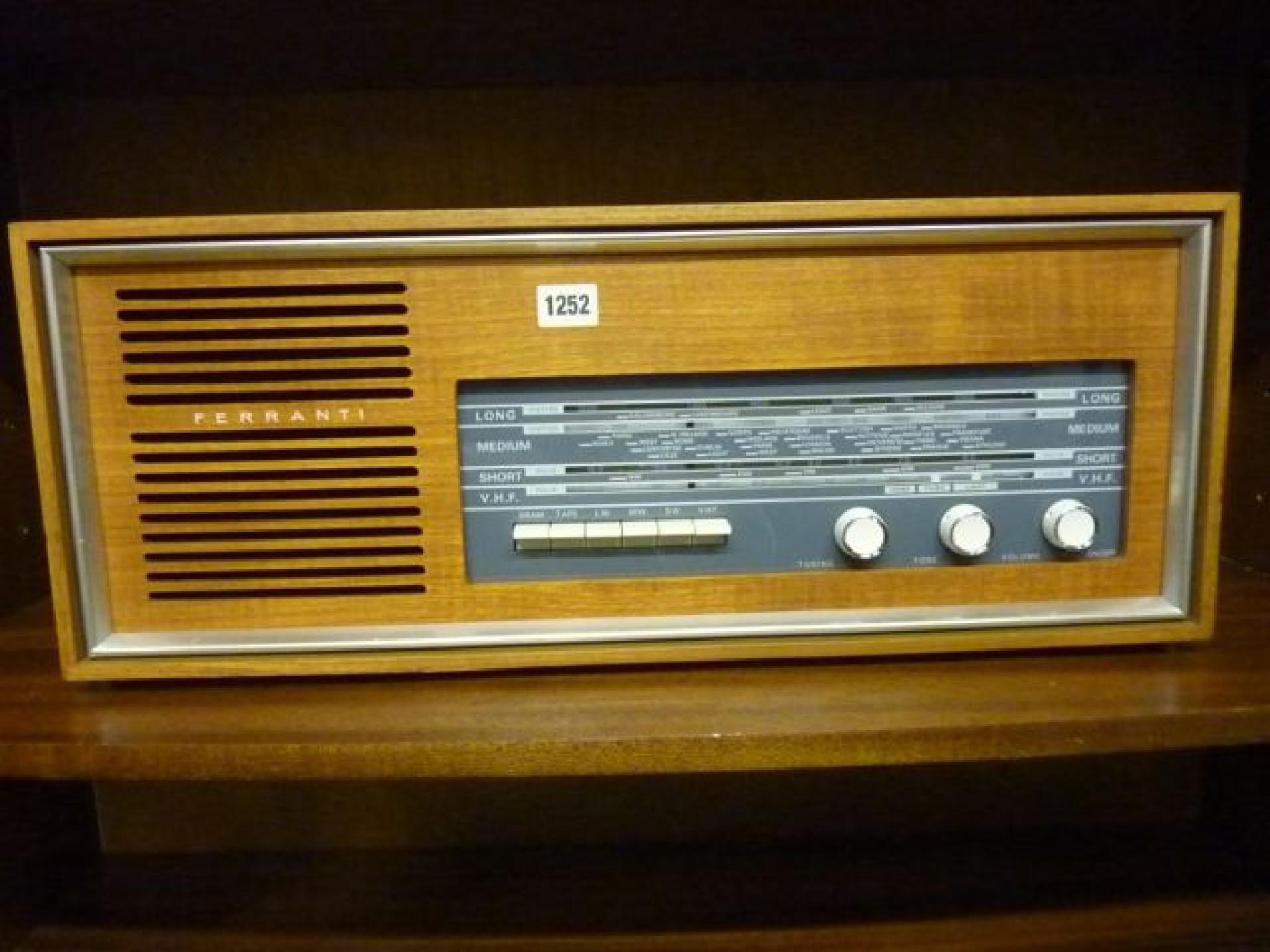 Appraisal: A Ferranti model A vintage mains transistor radio with teak