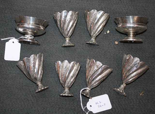 Appraisal: A PAIR OF SILVER DISHES with twisted rope decoration and