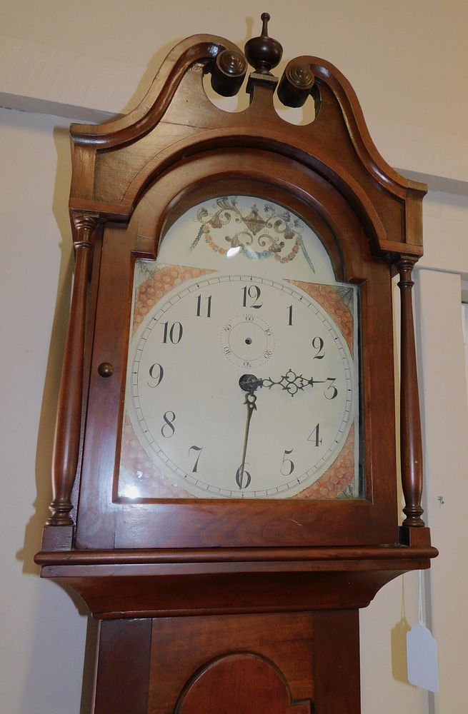 Appraisal: PERIOD MAHOGANY TALL CLOCK th century American mahogany tall clock