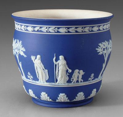 Appraisal: Wedgwood jardini re classical figures on dark blue ground base