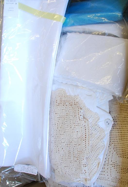 Appraisal: PAIR OF WHITE EGYPTIAN COTTON BEDSHEETS single sized flat and