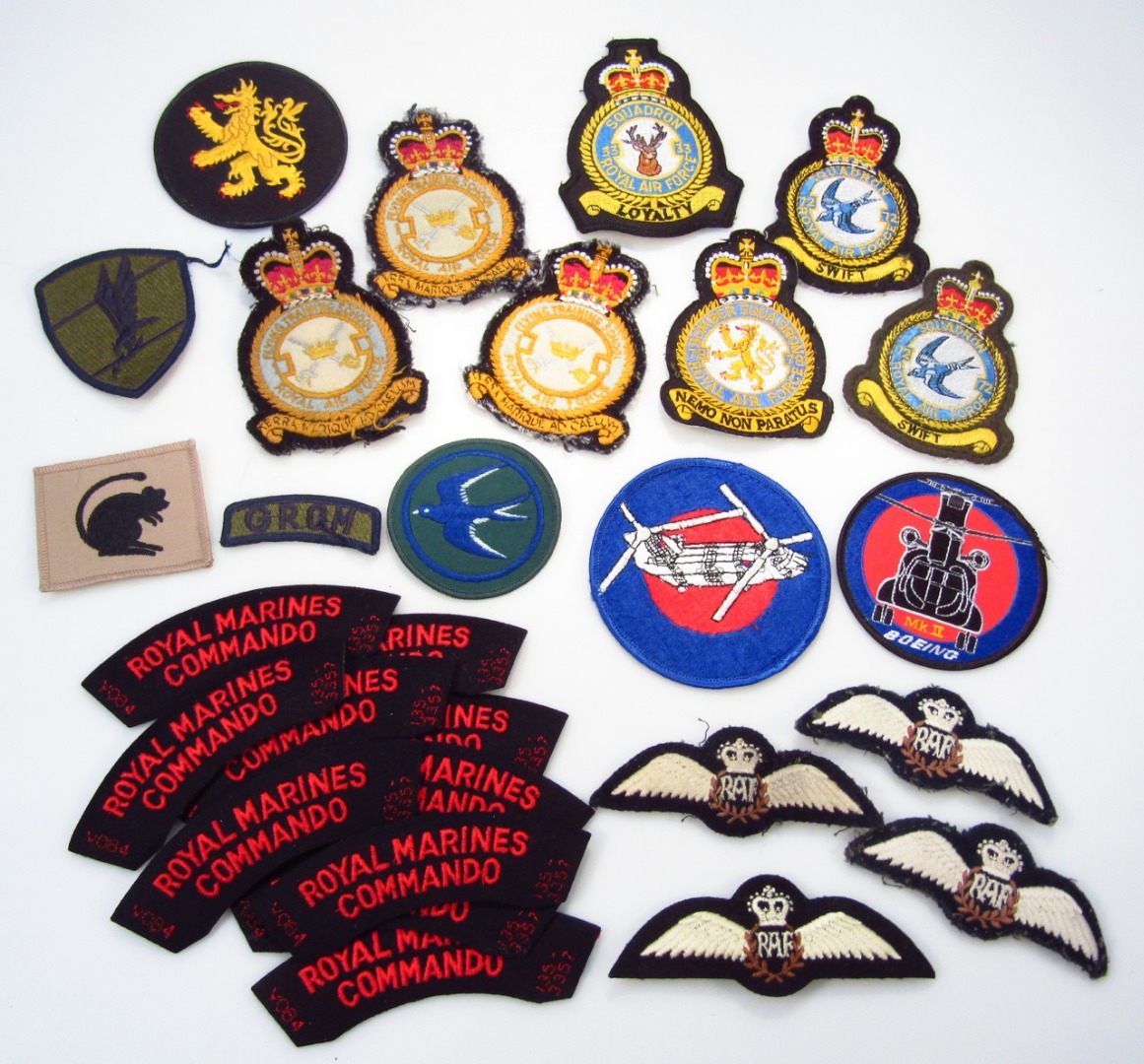 Appraisal: Various modern RAF and other iron on cloth badges to