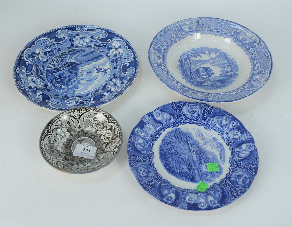 Appraisal: Group of Four Transferware Plates to include three Staffordshire pieces