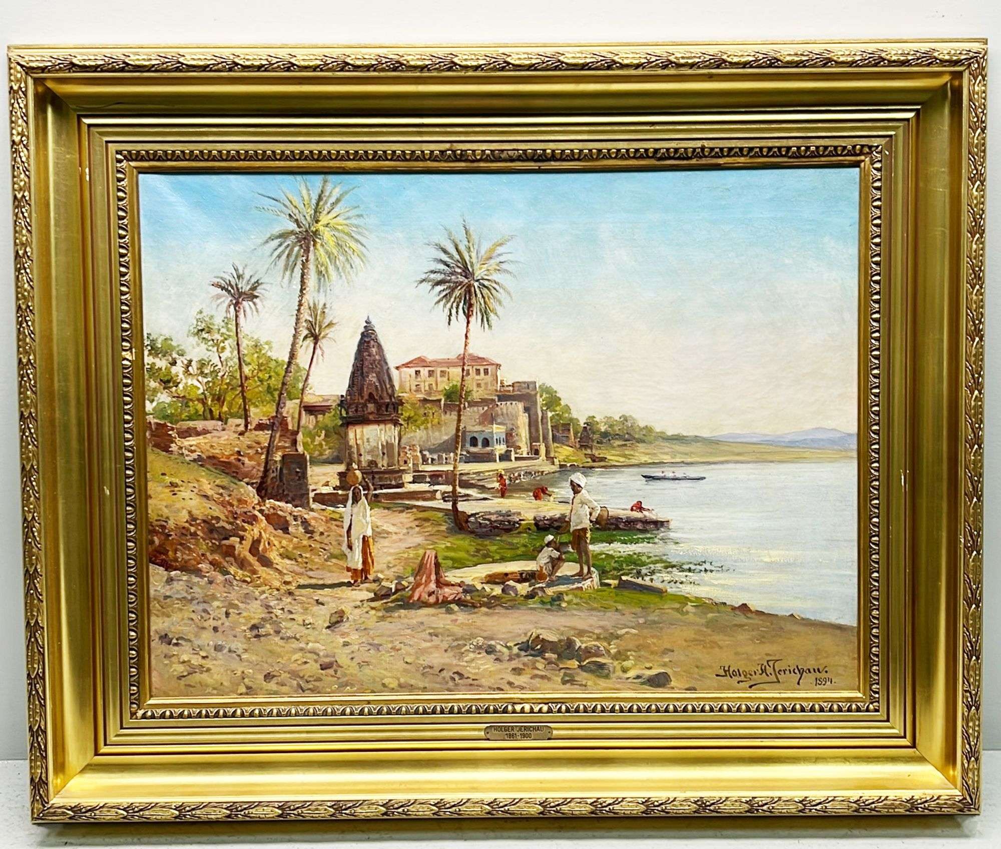 Appraisal: Holger Jerichau - Orientalist Oil On CanvasSigned LR by overall