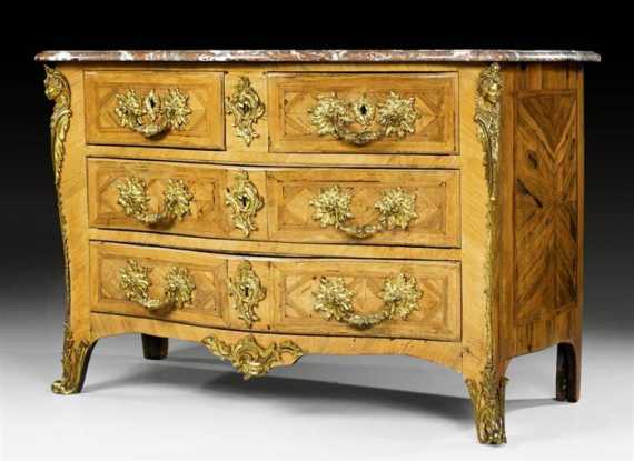 Appraisal: COMMODE Louis XV stamped G SCHWINCKENS Guillaume Schwinckens active guild