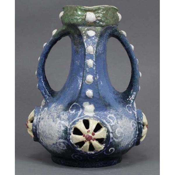 Appraisal: Amphora Morania four handle Vase Marked Amphora Austria Morania with