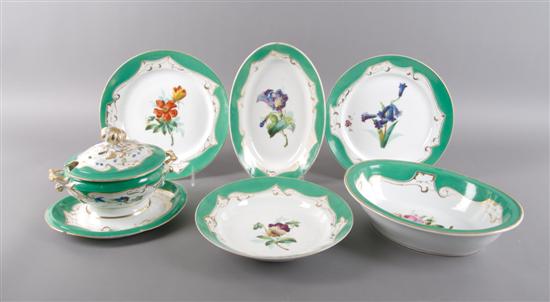 Appraisal: A Partial French Porcelain Luncheon Service Length of largest inches