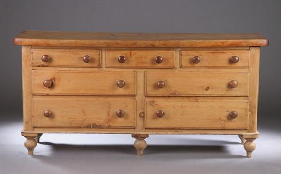 Appraisal: CONTINENTAL TH CENTURY SCRUBBED PINE DRAWERED CHEST Generous proportioned plank-board