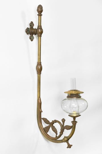 Appraisal: American Parcel-Gilt and Patinated Bronze Gas Sconce third quarter th