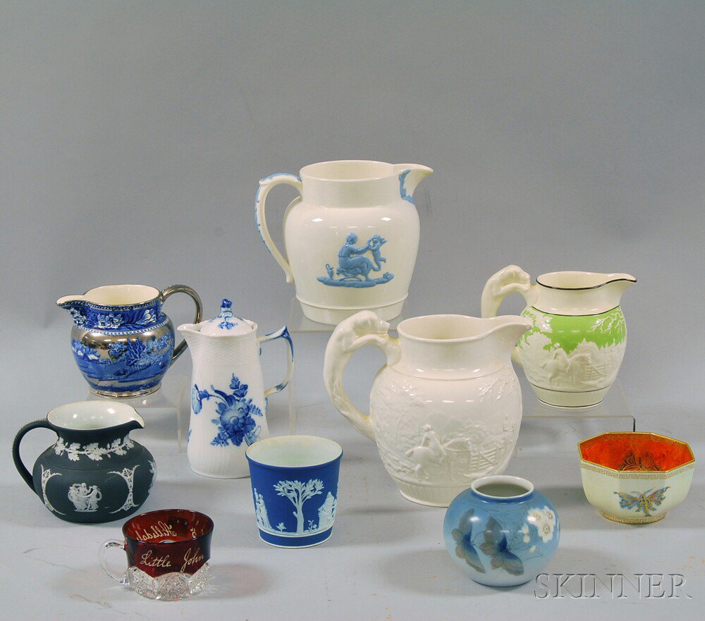 Appraisal: Ten Mostly Wedgwood Vessels including two Wedgwood jasper-dip pieces a