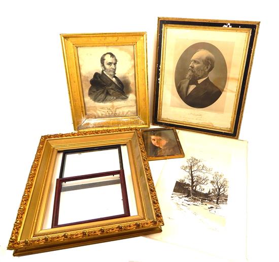 Appraisal: th th C ephemera print and frames seven pieces Edward