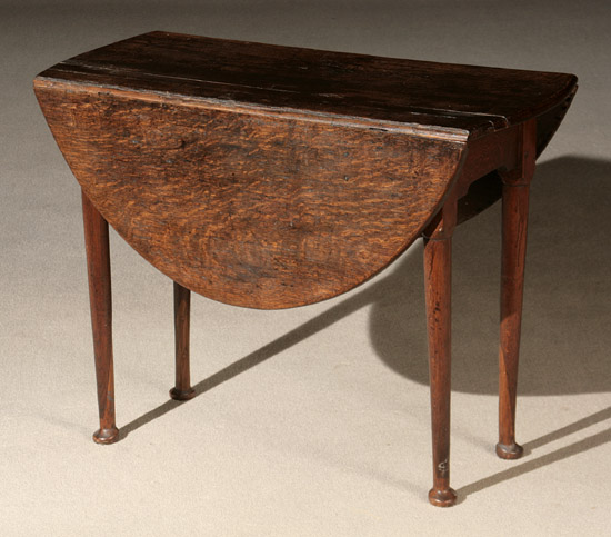 Appraisal: George III Oak Drop-Leaf Table Circa Top repaired each rule