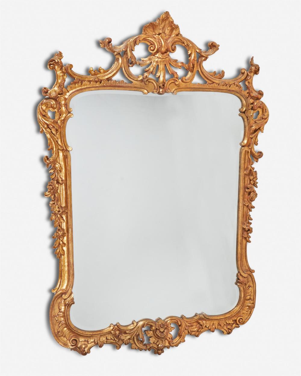 Appraisal: A La Barge Rococo-style carved giltwood wall mirror Second-half th