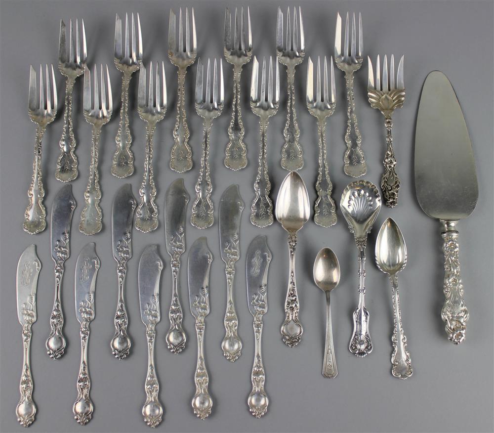 Appraisal: GROUP OF WHITING MANUFACTURING CO AND WALLACE SILVER FLAT TABLEWARES