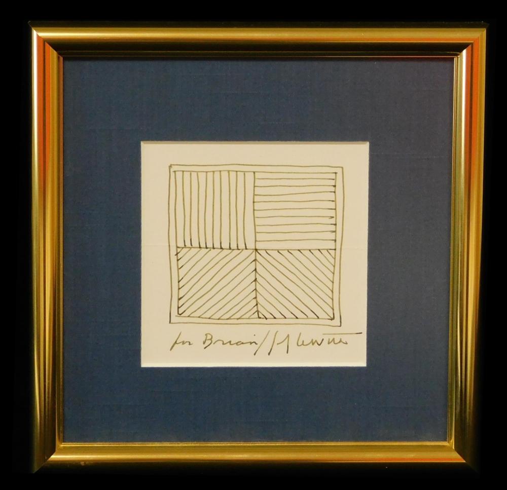 Appraisal: Sol LeWitt American - small geometric drawing in ink inscribed