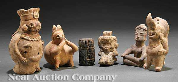 Appraisal: A Group of Pre-Columbian Pottery including five figures and one