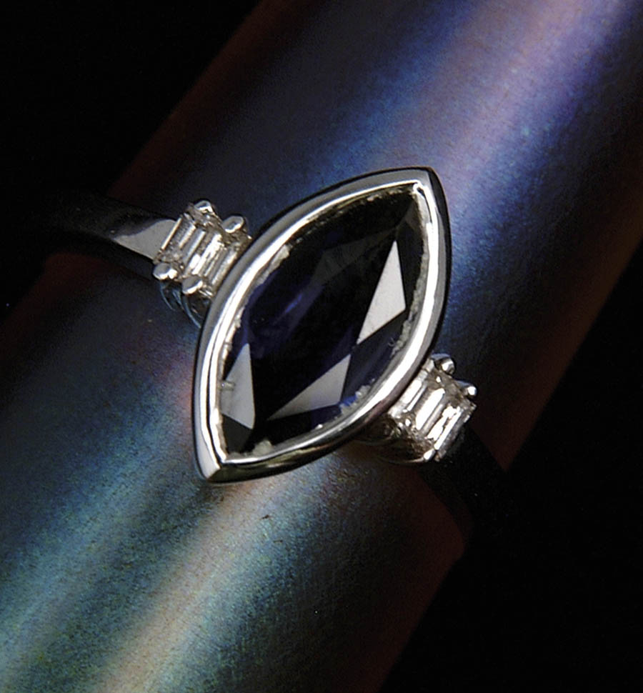 Appraisal: KT SAPPHIRE AND DIAMOND RING Beautiful kt white gold ring