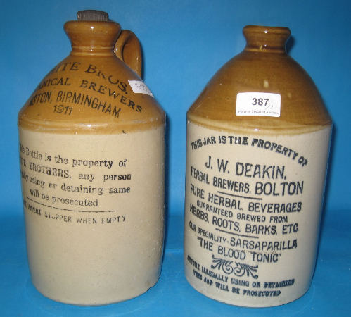 Appraisal: White Bros of Birmingham Stoneware Jar and another similar