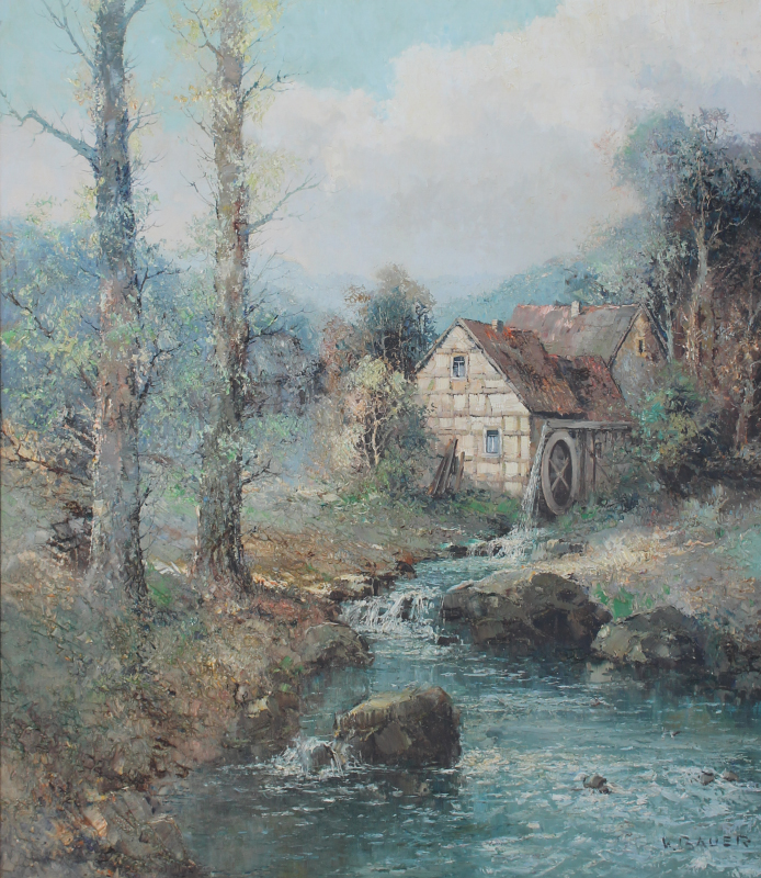 Appraisal: BAUER Willi Vert German ''The Mill'' Oil Canvas '' x