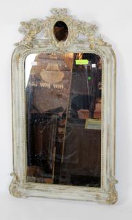 Appraisal: French Louis XVI mirror with cherubs French mirror with cherubs