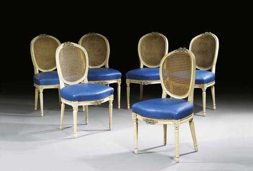 Appraisal: SET OF CHAIRS EN CABRIOLET Louis XVI Paris circa Fluted