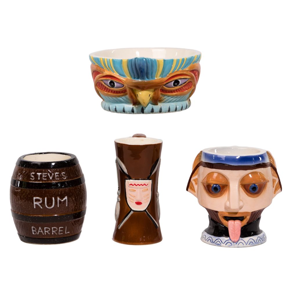 Appraisal: STEVE CRANE ASSOCIATES CERAMIC TIKI MUG AND BOWL ASSORTMENT items