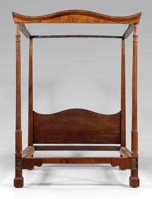 Appraisal: George III carved mahogany four-poster bedstead fine leaf-carved and reeded