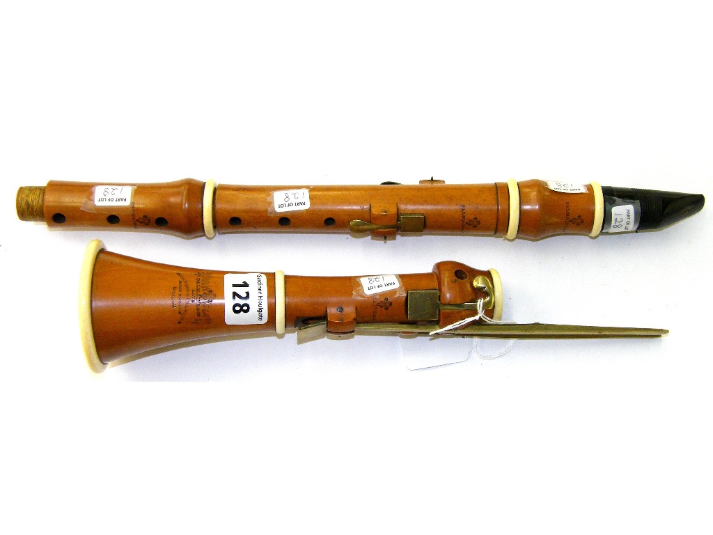 Appraisal: English boxwood and ivory mounted clarinet by D'Almaine Co circa