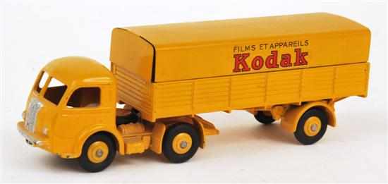 Appraisal: FRENCH DINKY AJ KODAK PANHARD ARTICULATED LORRY yellow cab lorry