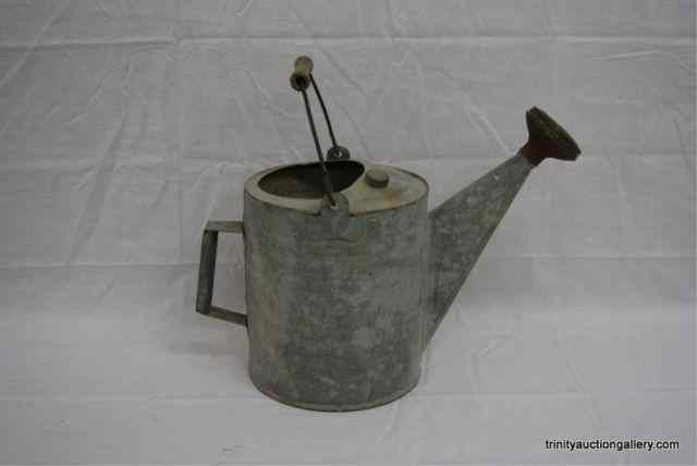 Appraisal: Vintage Gallon Watering Can w Copper SpoutMade of galvanized metal