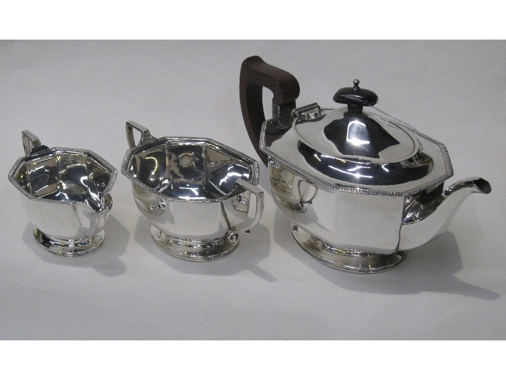 Appraisal: Three piece silver tea service oz Sheffield